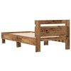 vidaXL Bedframe met hoofdeinde Oudhout 193 x 95 x 88 cm Bewerkt hout
