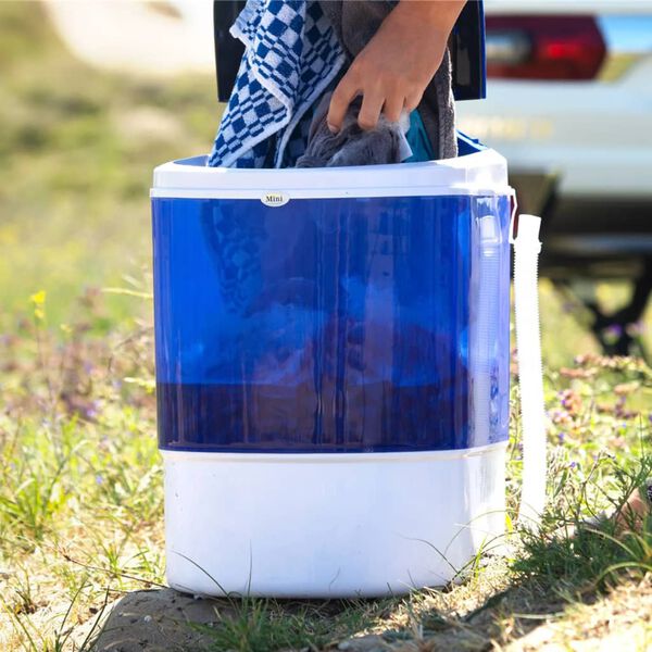 Mestic Wasmachine MW-100 draagbaar 180 W blauw en wit