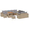 vidaXL Tuin Sofa Set 13 st Beige en Licht Grijs poly rattan