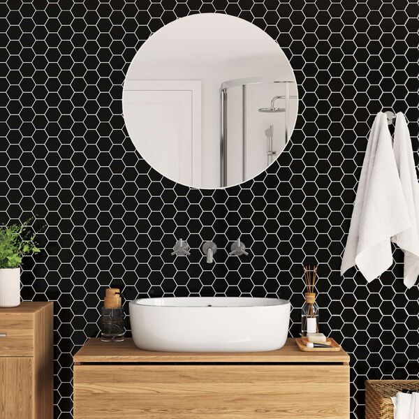 vidaXL Hexagon tegel 10 pcs Wit Grijs 30 x 30 cm Polyurethaan en PET