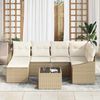 vidaXL Tuin Sofa Set 7 pcs Beige Poly riet