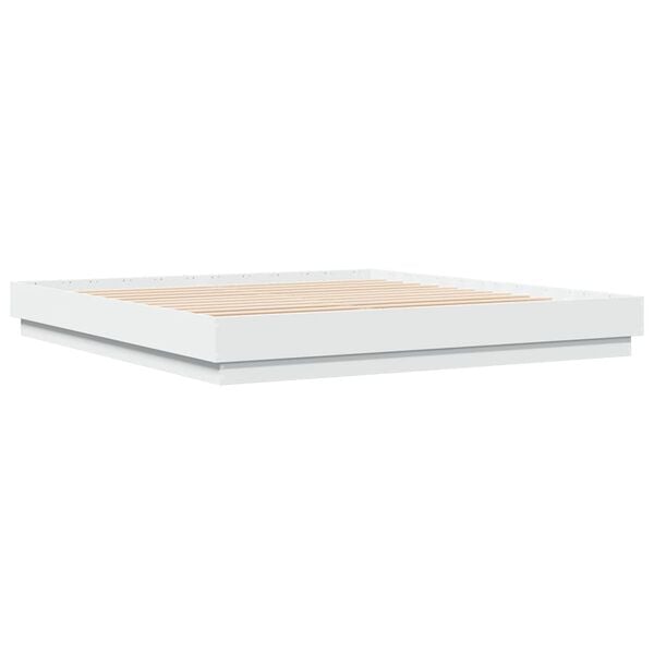 vidaXL Bedframe met LED-verlichting wit 180x200 cm