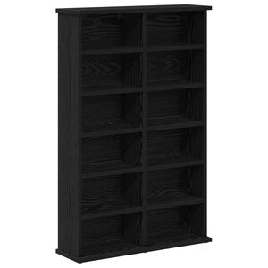 vidaXL CD Kast Zwart eiken 60 x 17 x 92 cm Bewerkt hout