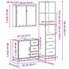 vidaXL 3-delige Badkamermeubelset bewerkt hout grijs sonoma eikenkleur