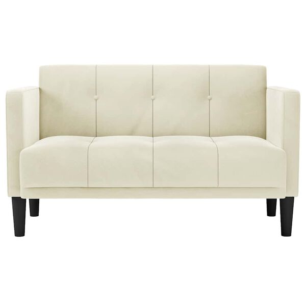 vidaXL Loveseat bank cr&egrave;me 111 cm fluweel