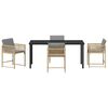 vidaXL Tuin Eetset 5 pcs Beige poly rattan