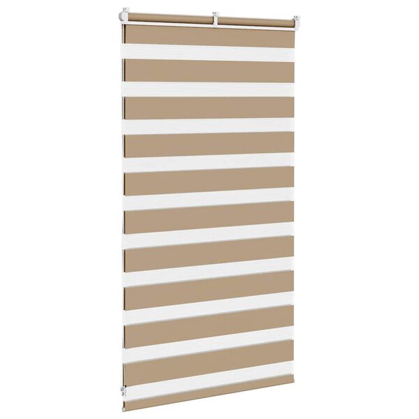 vidaXL Zebra Blind 85x100 cm stofbreedte 80,9 cm polyester zandbruin