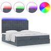 vidaXL Ottoman bed met matrassen en LED's 180x200cm fluweel