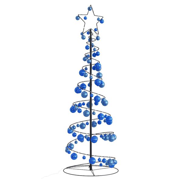 vidaXL LED-kerstboom met kerstballen 100 LED's warm wit 150 cm