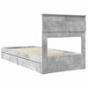 vidaXL Opslag bed met hoofdeinde Beton Grijs 90 x 200 cm Bewerkt hout