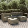 vidaXL 5-delige Loungeset met kussens poly rattan grijs