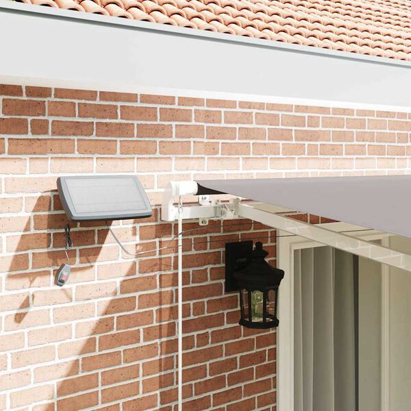 vidaXL Inklapbaar Zonnescherm met Lichtgrijs 400 &times;350 cm Stof