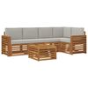 vidaXL Sofa-Sets 6 pcs Natuurlijk en Lichtgrijs Massief Acaciahout