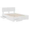 vidaXL Bedframe met hoofdeinde met lade Wit 140 x 190 cm Bewerkt hout