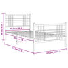 vidaXL Bedframe met hoofd- en voeteneinde metaal zwart 100x200 cm