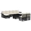 vidaXL Tuinbankenset 10 st Zwart en Cream Wit poly rattan