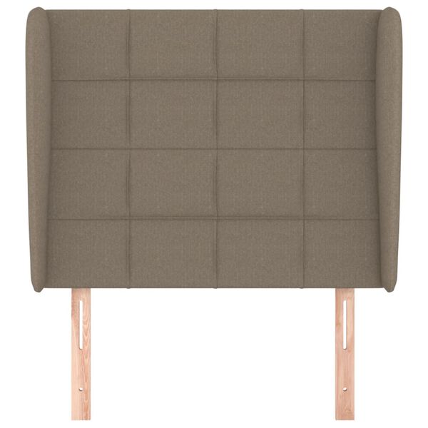 vidaXL Hoofdbord met randen 93x23x118/128 cm stof taupe
