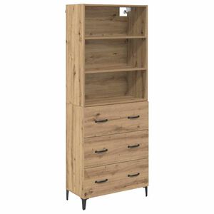 vidaXL Hoge kast Artisan Eiken 69,5 x 34 x 180 cm Bewerkt hout
