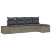 vidaXL Tuin Sofa Set met kussen 5 pcs Grijs Poly riet