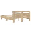 vidaXL Bedframe met LED Sonoma 137 x 190 cm Bewerkt hout
