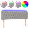 vidaXL Hoofdbord LED 144x7x78/88 cm stof lichtgrijs