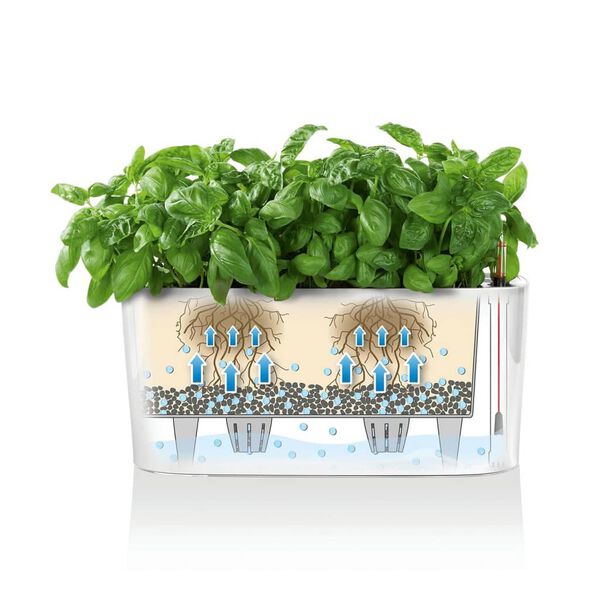 LECHUZA Plantenbak DELTA 10 ALL-IN-ONE metallic houtskoolkleurig