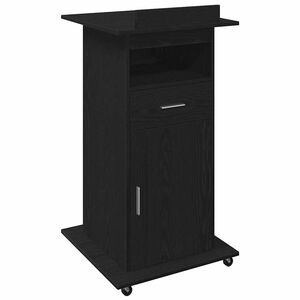vidaXL Podium Zwart Eiken Bewerkt hout 55 x 55 x 107 cm