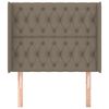 vidaXL Hoofdbord met randen 103x16x118/128 cm stof taupe