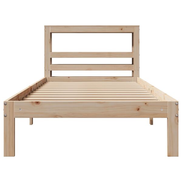 vidaXL Bedframe met hoofdbord massief grenenhout 100x200 cm