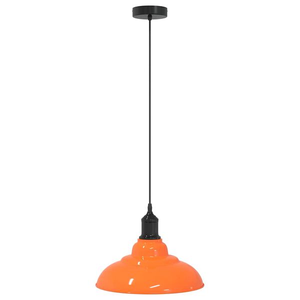 vidaXL Hanglamp in hoogte verstelbaar E27 Ø31cm metaal glanzend oranje