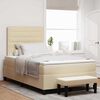 vidaXL Boxspringbed met hoofdeinde Cr&egrave;me 120 x 190 cm Stof