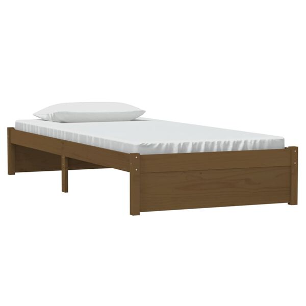 vidaXL Bedframe massief hout honingbruin 90x200 cm