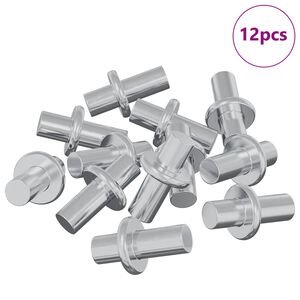 vidaXL Plankhaak 12 pcs Zilver 8,6 x 8,6 x 14,6 mm Staal