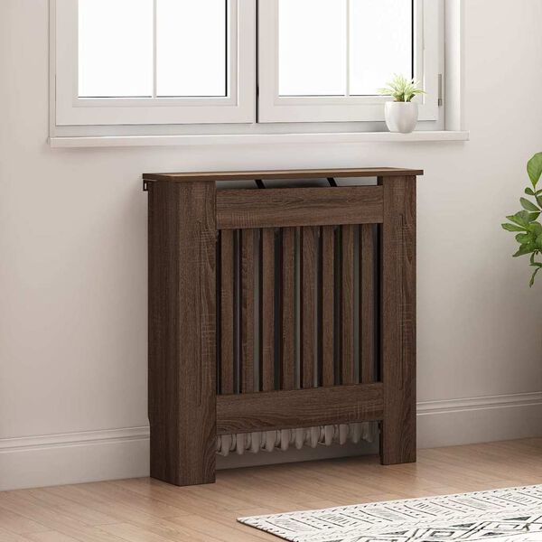 vidaXL Radiatorafdekking Bruin Eiken 78 x 19 x 81,5 cm Bewerkt hout
