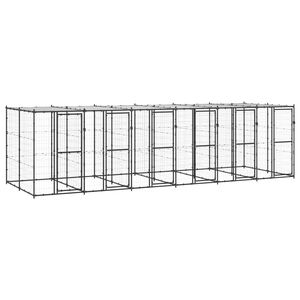 vidaXL Hondenkennel met dak 14,52 m&sup2; staal