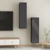 vidaXL Tv-meubels 2 st 30,5x30x110 cm bewerkt hout hoogglans grijs