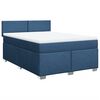 vidaXL Boxspring met matras stof blauw 140x200 cm