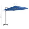 vidaXL Zweefparasol met stalen paal 300 cm azuurblauw
