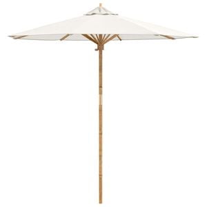 vidaXL Tuinparasol Cr&egrave;me Wit &Oslash; 270 x 260 cm Bamboe