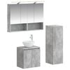 vidaXL Badkamermeubelset 4 pcs Betongrijs Bewerkt hout en glas