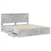 vidaXL Bedframe met lade Beton Grijs 200 x 200 cm Ingenieurshout