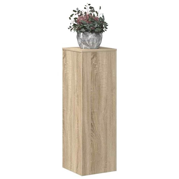 vidaXL Plantenstandaard 33x33x100 cm bewerkt hout sonoma eikenkleurig
