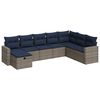 vidaXL 8-delige Loungeset met kussens poly rattan grijs
