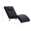 vidaXL Massage chaise longue met kussen kunstleer zwart