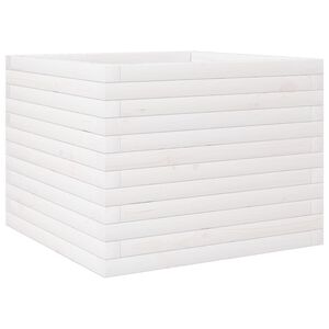 vidaXL Plantenbak 60x60x46 cm massief grenenhout wit