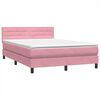 vidaXL Boxspring met matras fluweel roze 140x220 cm