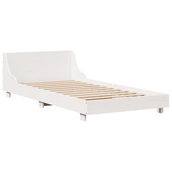 vidaXL Bedframe zonder matras massief grenenhout wit 140x200 cm