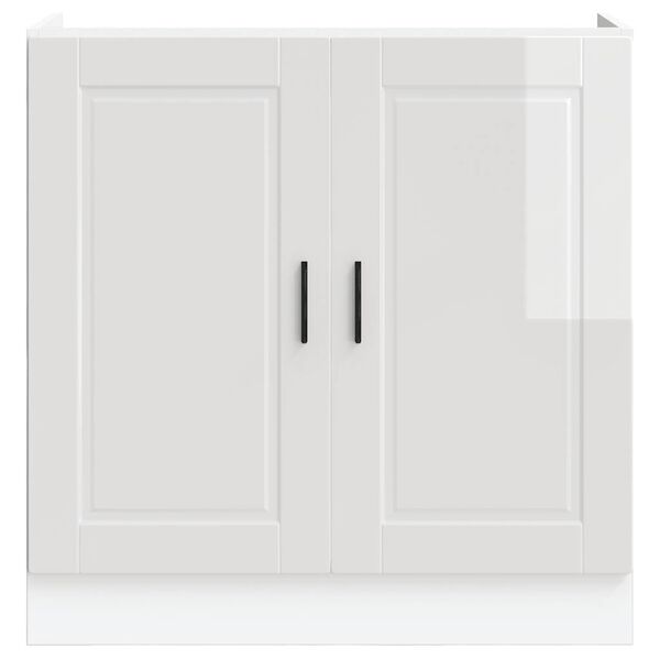 vidaXL Spoelbakonderkast Porto 80x46x81,5cm bewerkt hout hoogglans wit