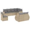 vidaXL 8-delige Loungeset met kussens poly rattan beige