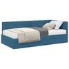 vidaXL Hoekbedframe met Matras 2 st Blauw 90 x 200 cm Fluweel